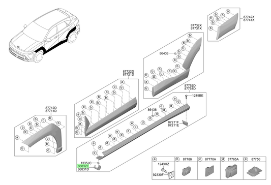 Aleta Guard. Del. Der. Rh Orig. Para Hyundai Kona 2018-2025