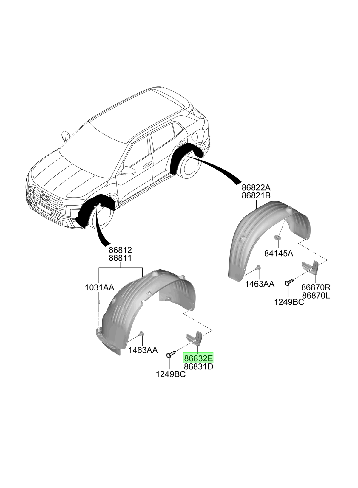 Aleta Guard. Del. Der. Rh Orig. Para Hyundai Creta 2015-2025