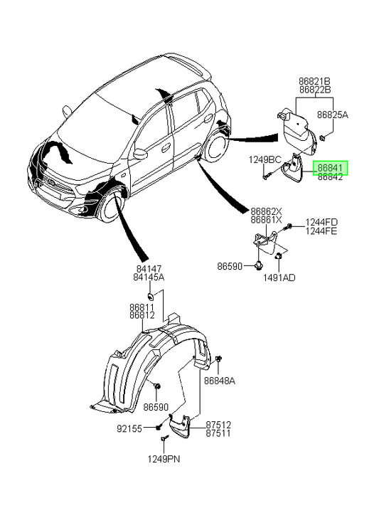 Aleta Guardafango Traslh Orig. Para Hyundai I10 2010-2015