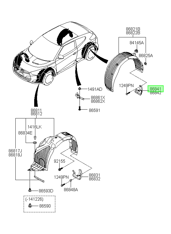 Faldin Del Del. Lh Orig. Para Hyundai Veloster 2011-2018