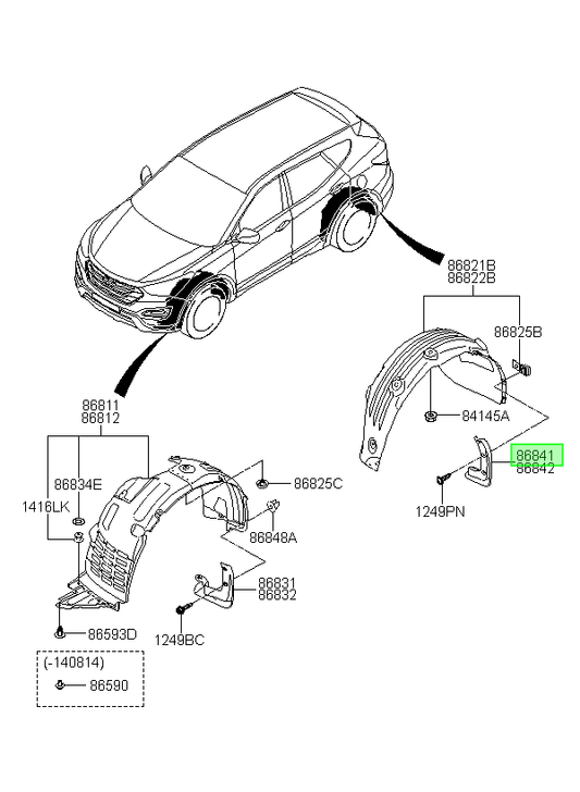 Aleta Tapab Tras. Lh Orig. Para Hyundai Santa Fe 2013-2018