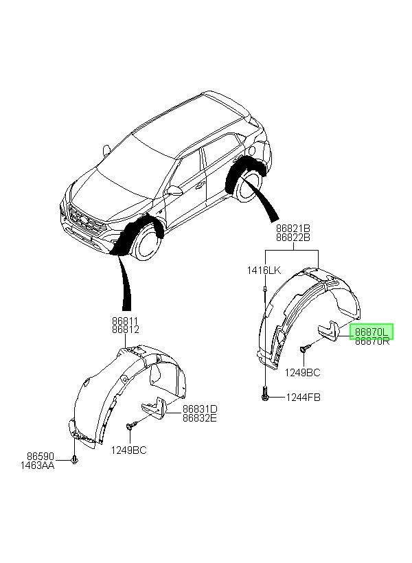 Guardafango Lh Orig. Para Hyundai Creta Desde 2016