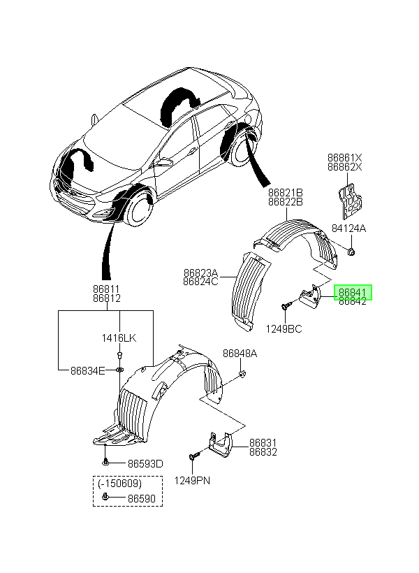 Aleta Guarda Fango Tras. Lh Orig. Para Hyundai I30 2013-2017