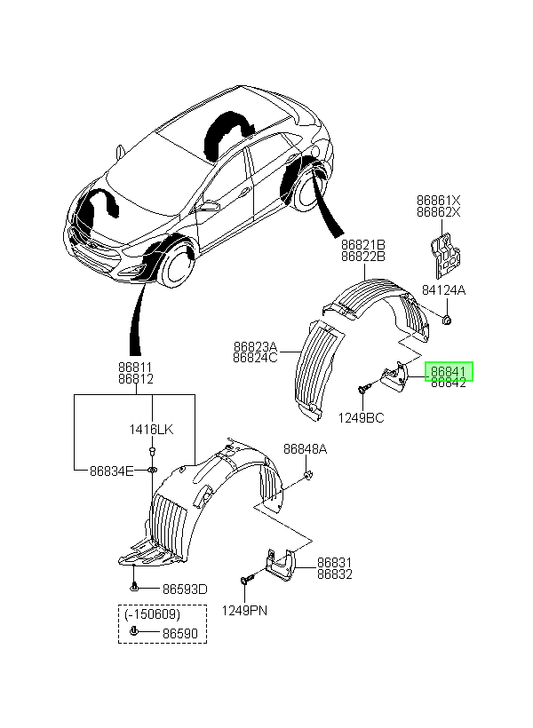 Aleta Guarda Fango Tras. Lh Orig. Para Hyundai I30 2013-2017