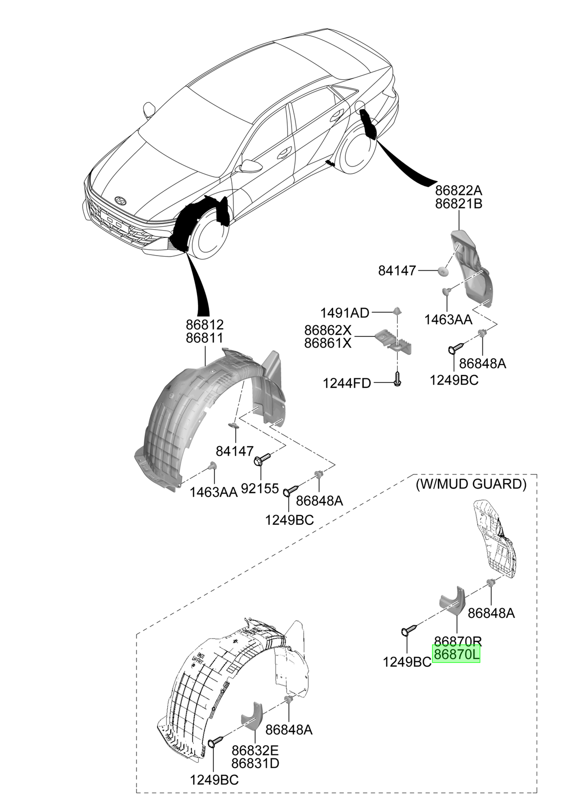 Aleta Guardafango Tras. Izq. Lh Original Para Hyundai Accent