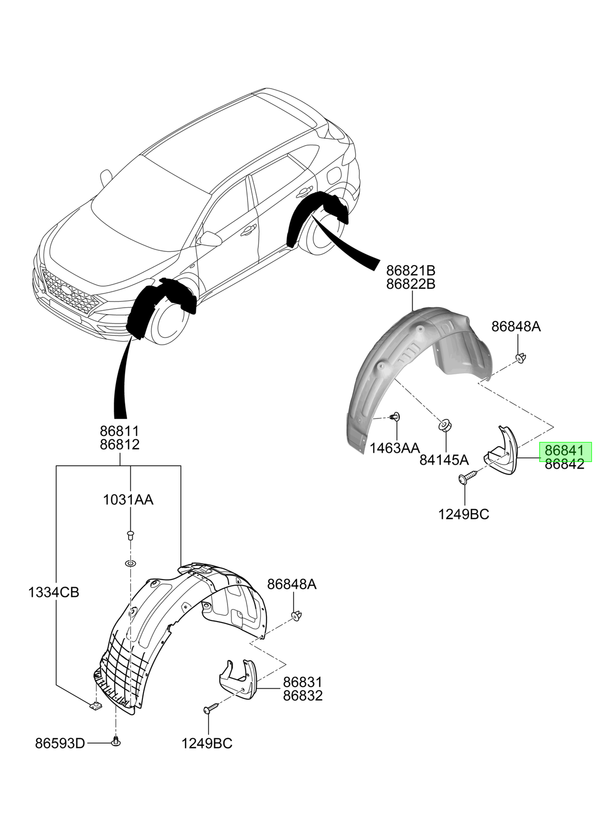 Guardafango Lh Orig. Para Hyundai Tucson Desde 2015