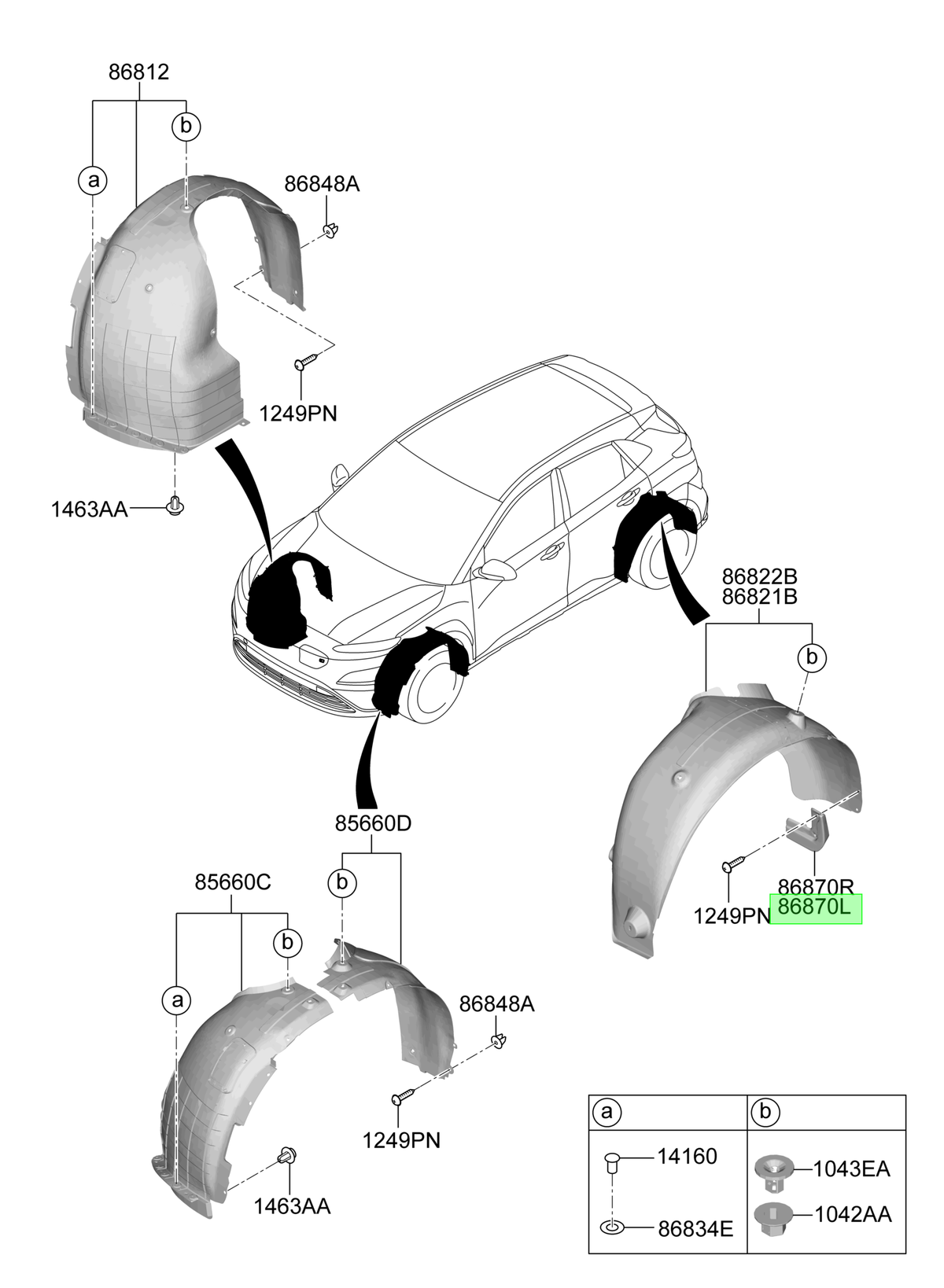 Guardafango Tras. Izq. Lh Orig. Para Hyundai Kona 2020-2024
