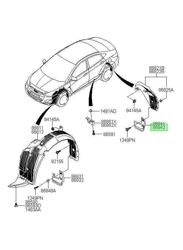 Guardafango Tras. Rh Orig. Para Hyundai Accent Desde 2011