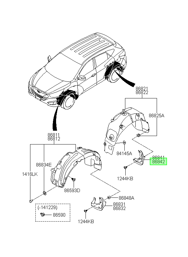 Guardafango Dh Tras. Orig. Para Hyundai Tucson 2011-2014