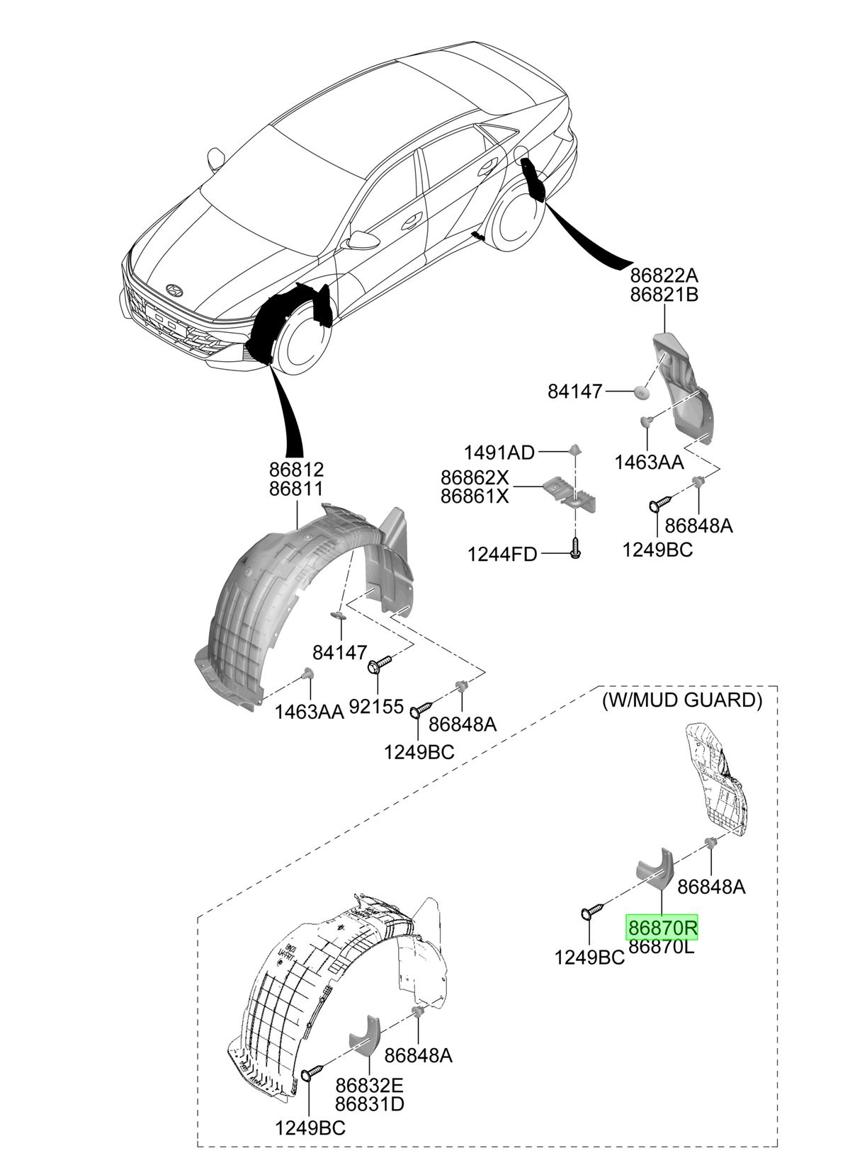 Aleta Guardafango Tras. Der. Rh Original Para Hyundai Accent