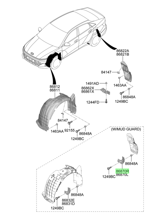 Aleta Guardafango Tras. Der. Rh Original Para Hyundai Accent