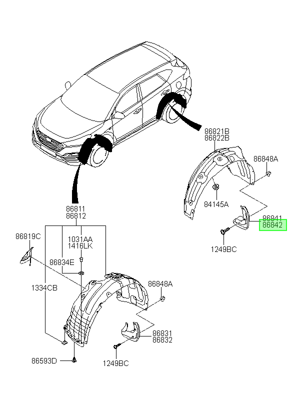Guardafango Dh Tras. Orig. Para Hyundai Tucson Desde 2015