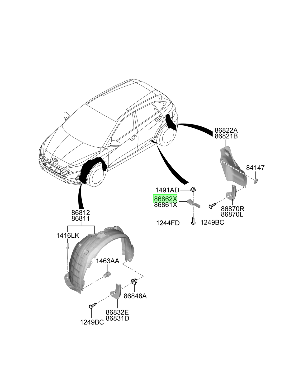 Aleta Rh Original Para Hyundai I20 2020-2025