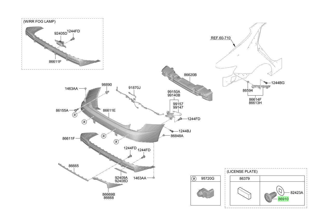 Retenedor Parachoque Orig. Para Hyundai Sonata Desde 2015