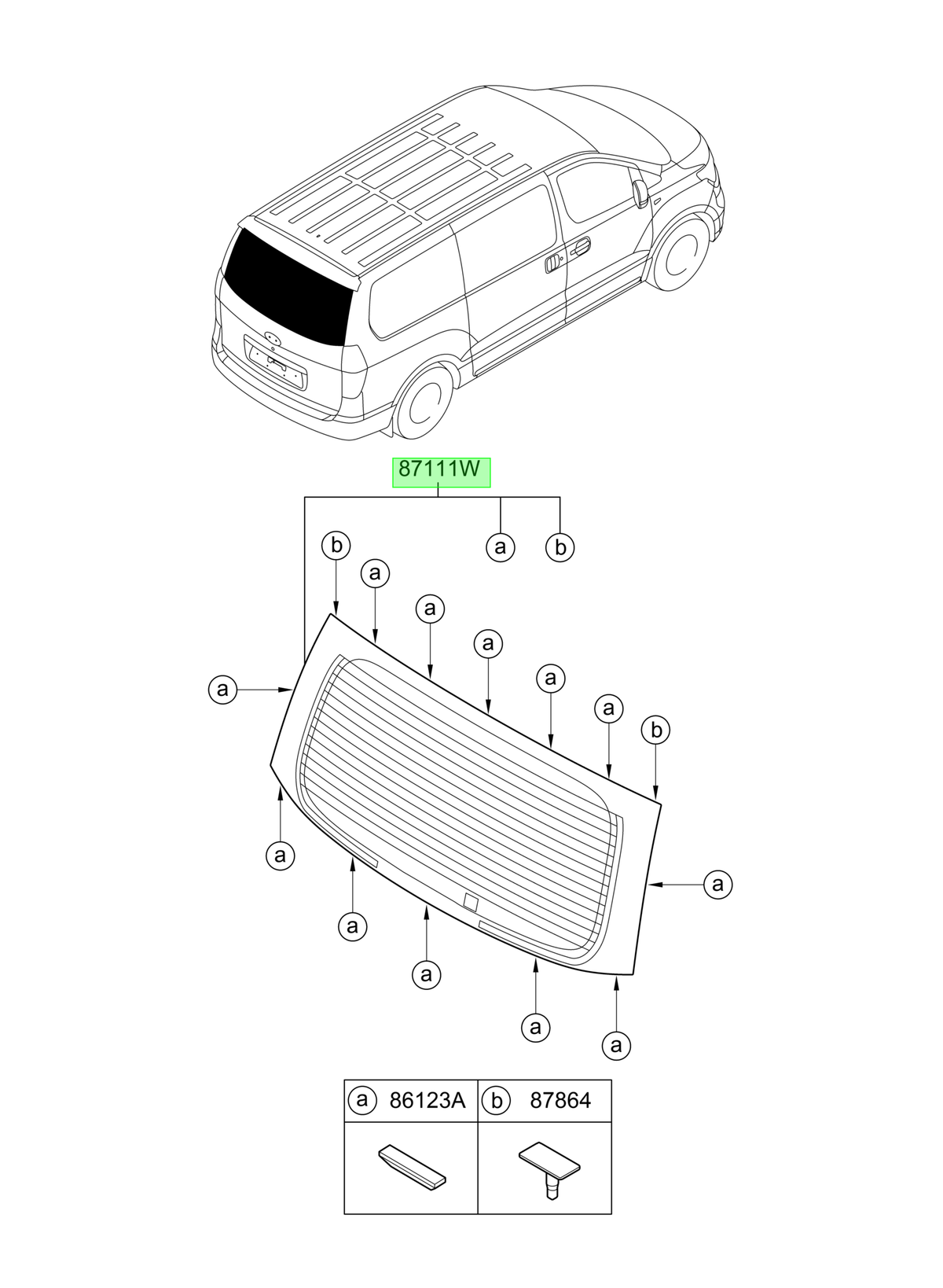 O-luneta Portalon Orig. Para Hyundai H1 Desde 2007