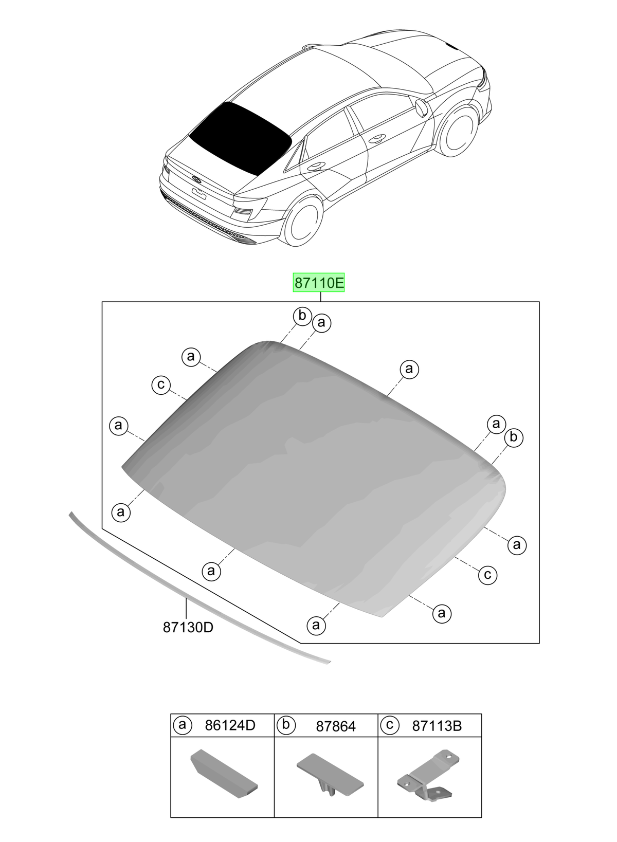 Luneta Original Para Hyundai Accent 2023-2025