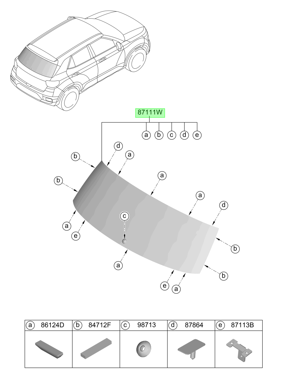 Luneta Portalon Tras. Orig. Para Hyundai Venue Desde 2019