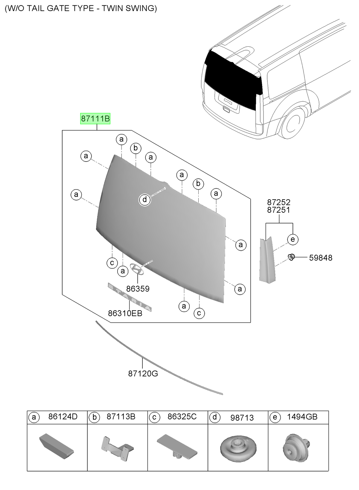 Luneta Original Para Hyundai Staria 2021-2025