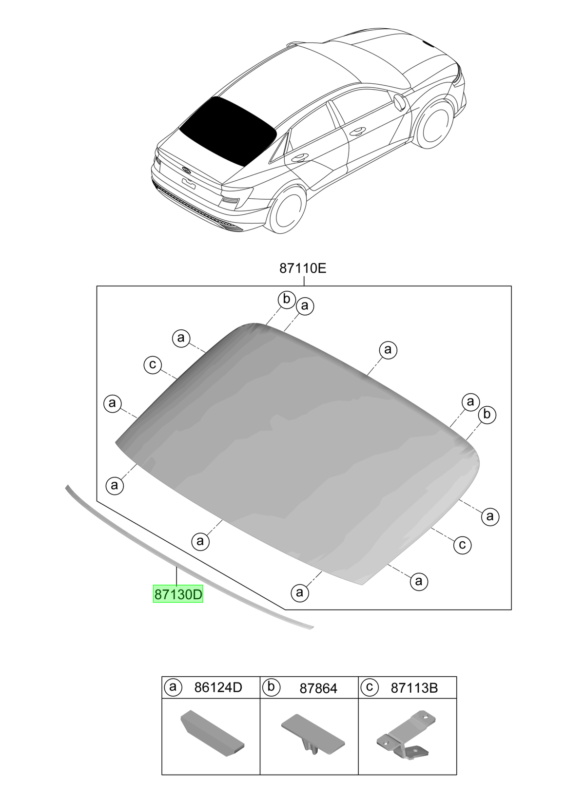 Luneta Tras. Original Para Hyundai Accent 2023-2025