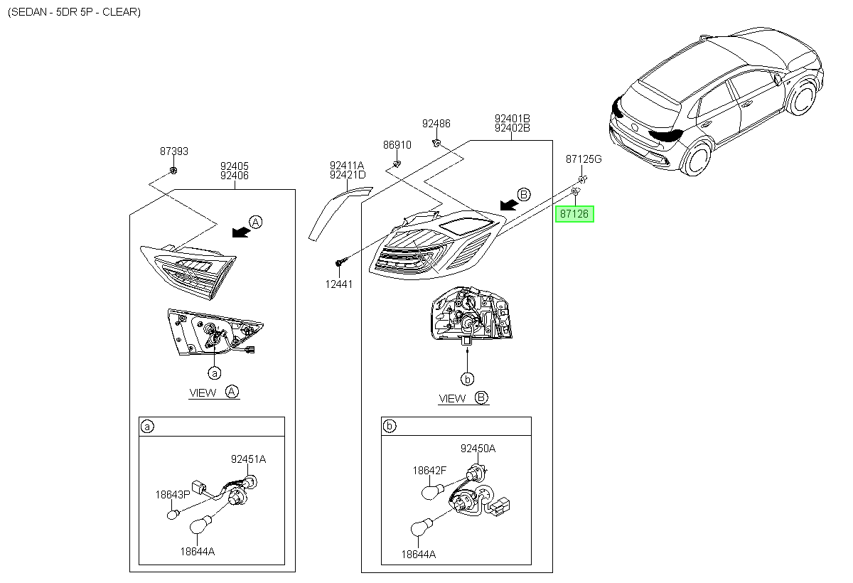 Pinza Foco Tras. Original Para Kia Carens 2022-2025