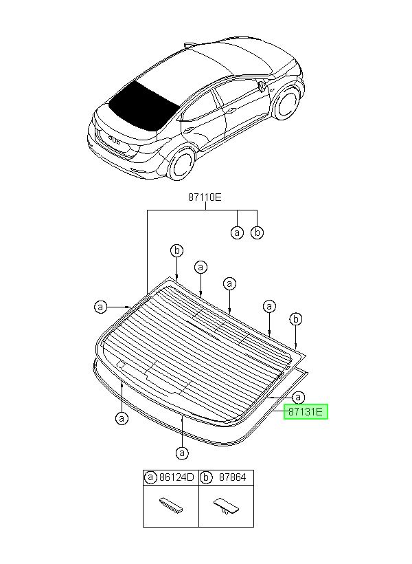 Luneta Tras. Original Para Hyundai Elantra 2011-2017