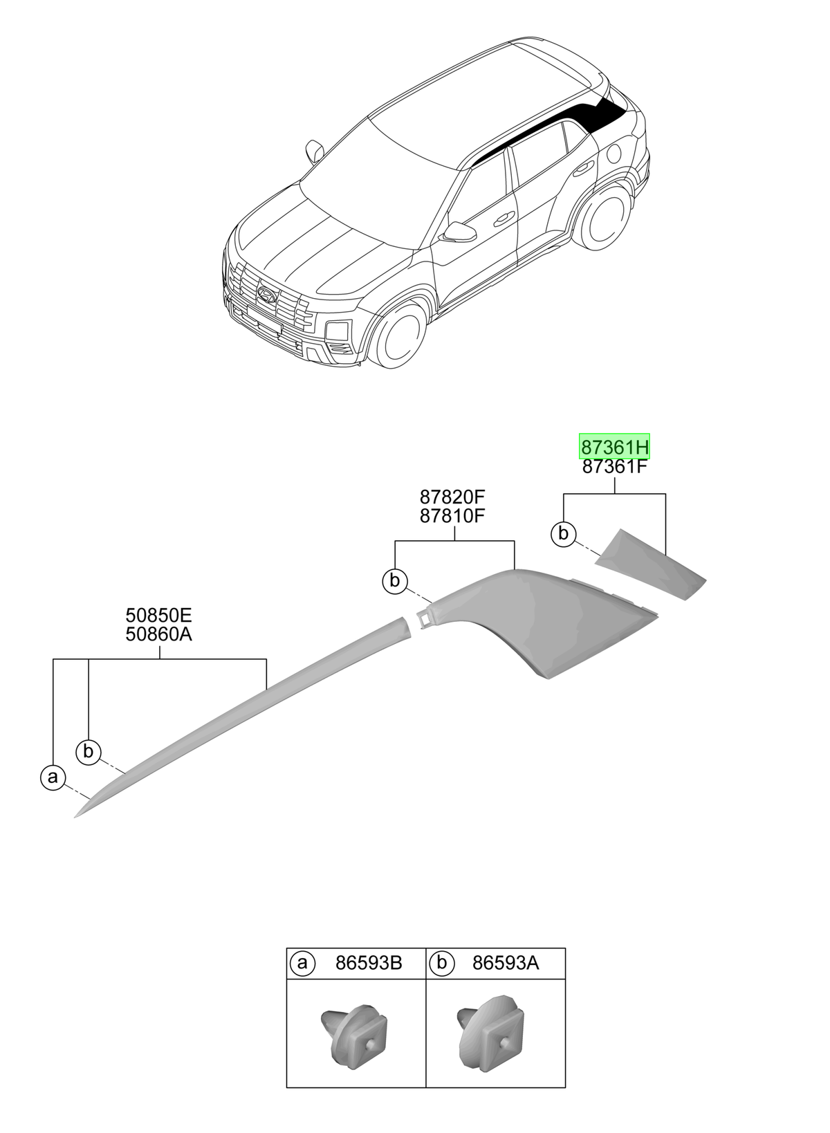 Pilar Tras. Der. Rh Original Para Hyundai Creta 2021-2025