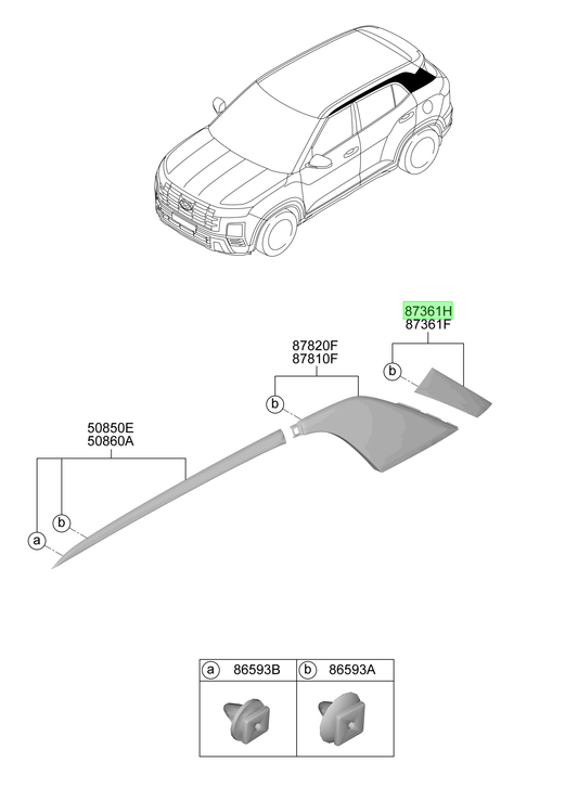 Pilar Tras. Der. Rh Original Para Hyundai Creta 2021-2025