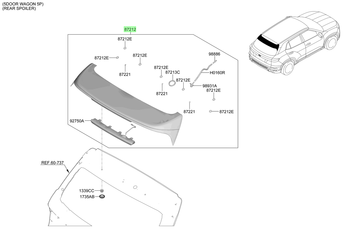 Spoiler Original Para Hyundai Creta 2024-2025