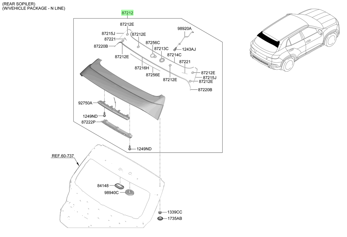 Spoiler Original Para Hyundai Creta 2021-2025