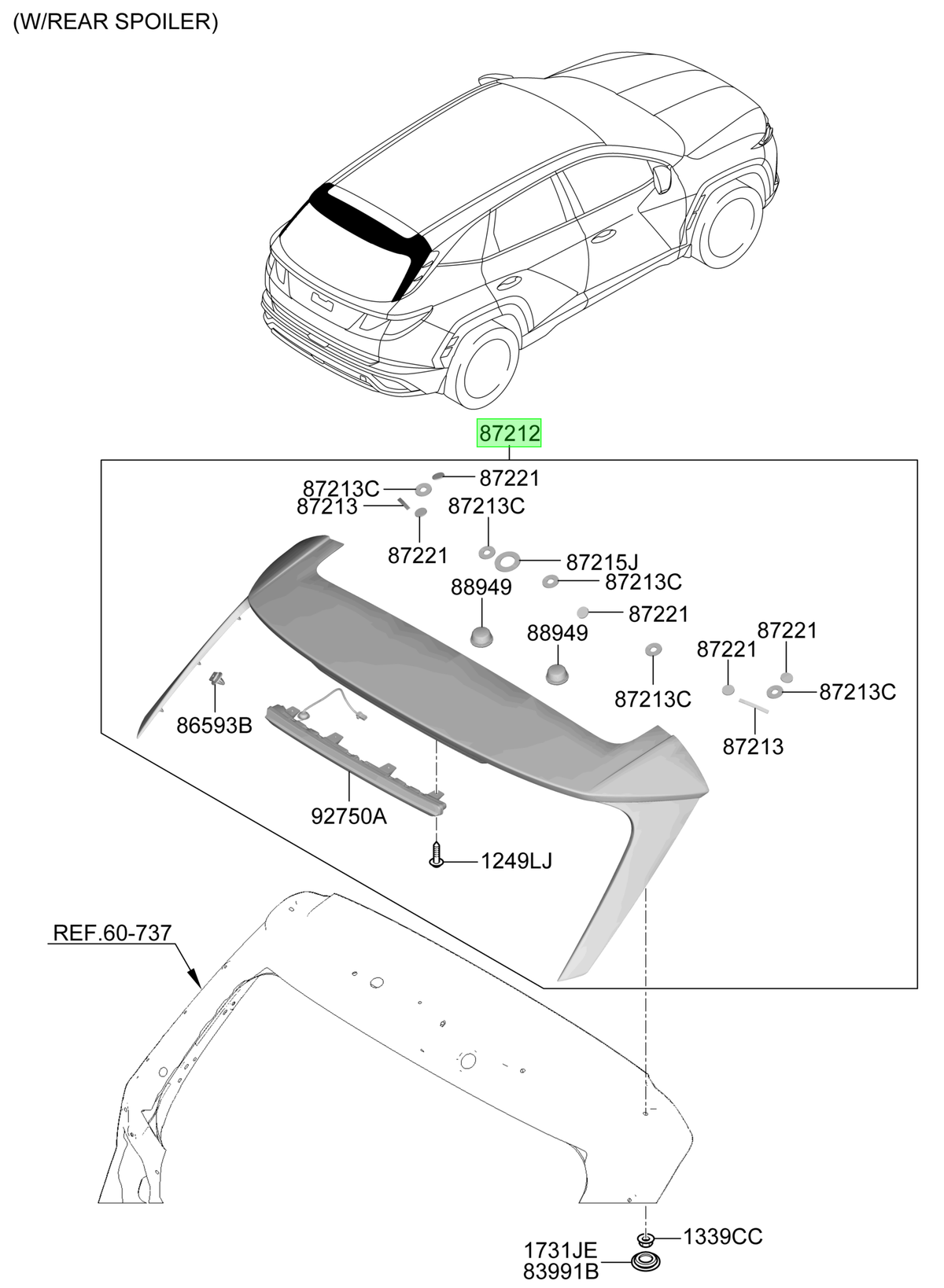 Spoiler Original Para Hyundai Tucson 2024-2025