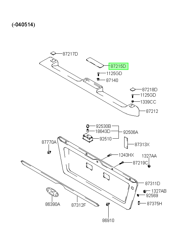 Tapa Central Spoiler Orig. Para Hyundai Terracan 2001-2007