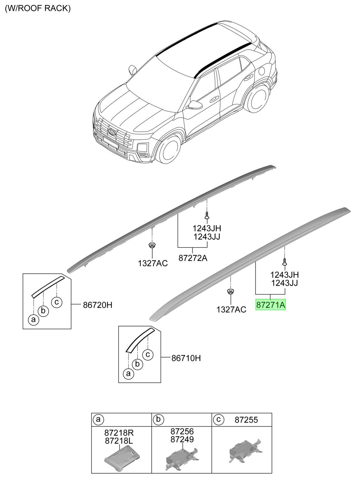 Barra Techo Izq. Lh Original Para Hyundai Creta 2021-2025