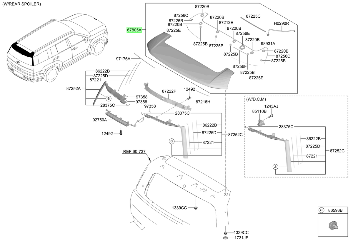 Spoiler Original Para Hyundai Santa Fe 2023-2025