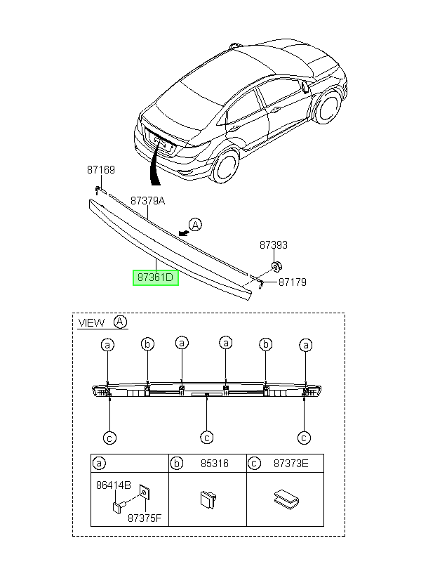 Moldura Tapa Maleta Orig. Para Hyundai Accent Desde 2011