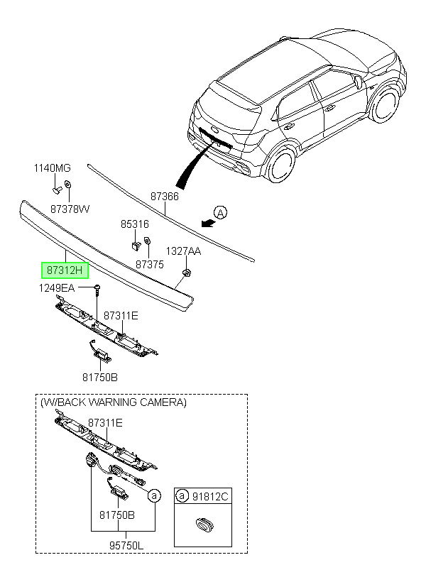 Cromado Portalon Orig. Para Hyundai Creta Desde 2016