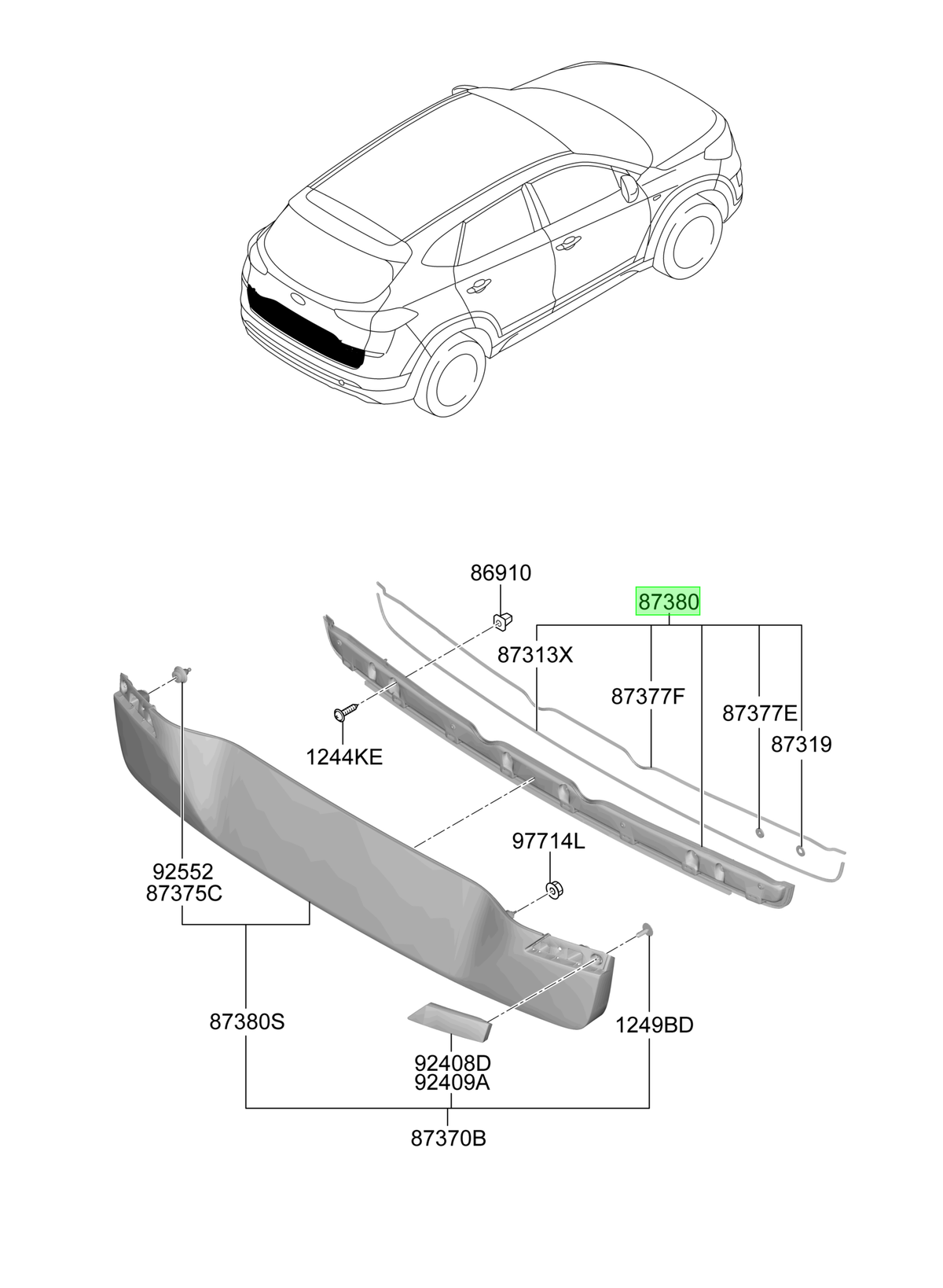 Moldura Portalon Orig. Para Hyundai Tucson Desde 2015