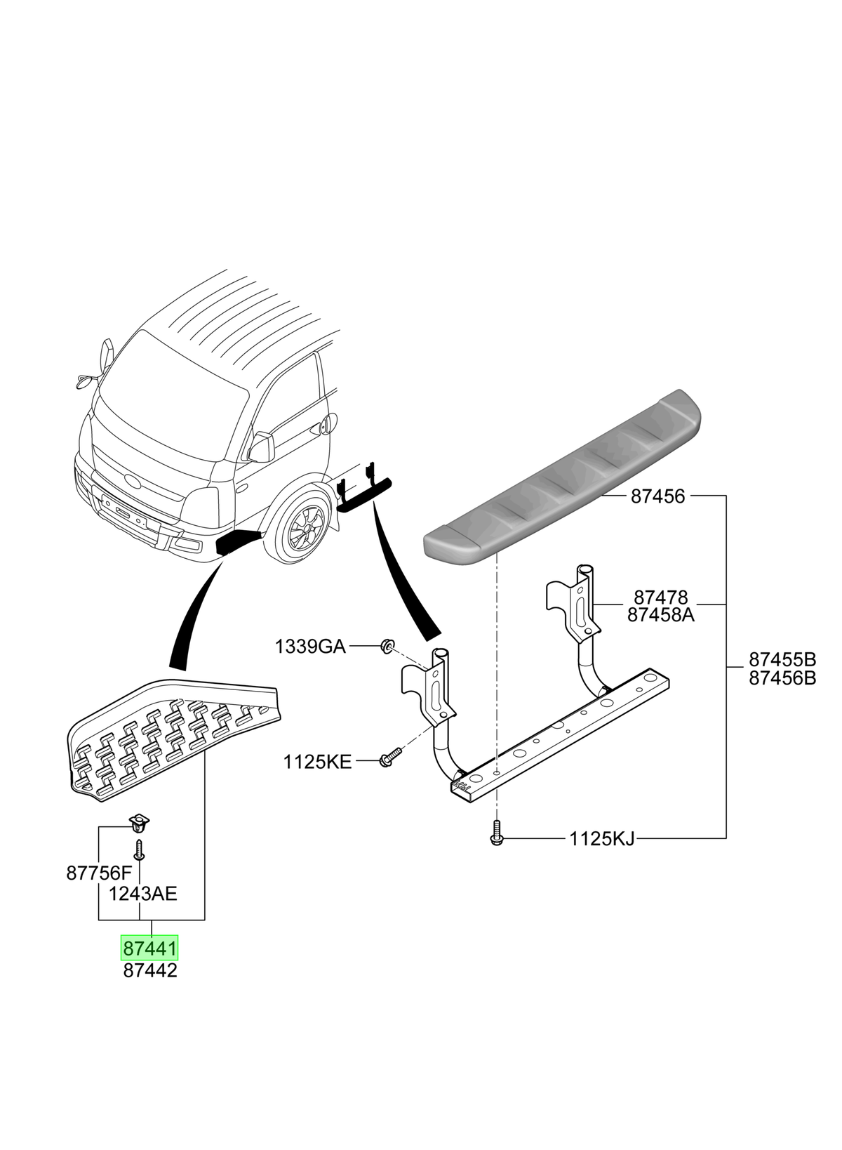 Pisadera Del. Izq. Original Para Hyundai Porter 1996-2025
