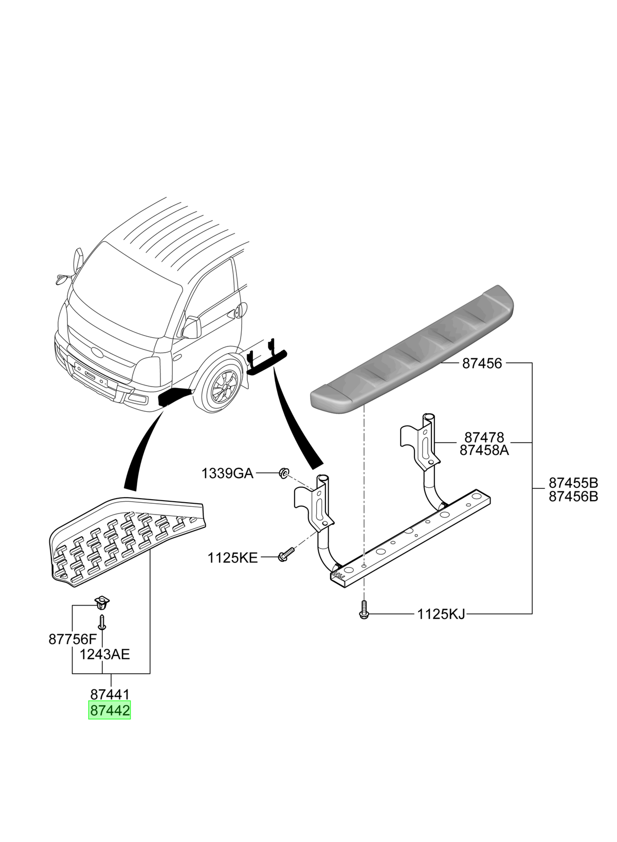 Pisadera Del. Der. Original Para Hyundai H1 2003-2025