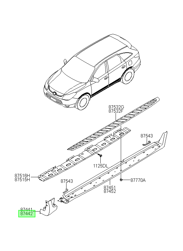 Tapa Plantina Del. Rh Orig. Para Hyundai Veracruz 2007-2013
