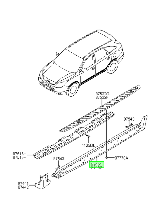 Base Pisadera Lh Orig. Para Hyundai Veracruz 2007-2013