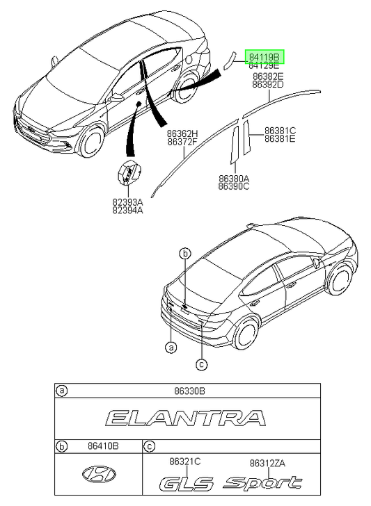Panel Costado Original Para Hyundai Elantra 2015-2020