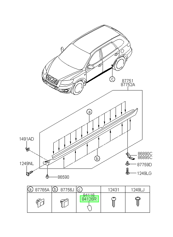 Adhesivo Original Para Hyundai Santa Fe 2005-2013