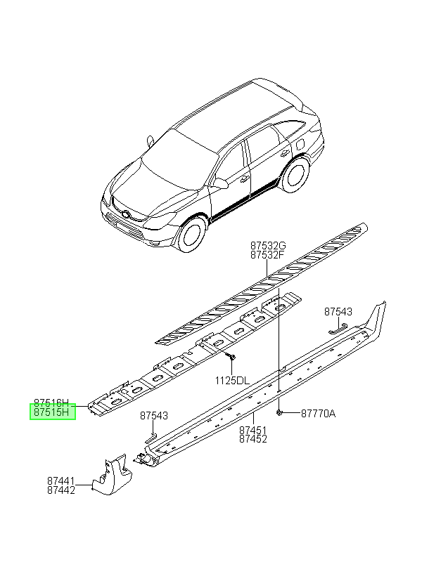 Platina Pisadera Lh Orig. Para Hyundai Veracruz 2007-2013