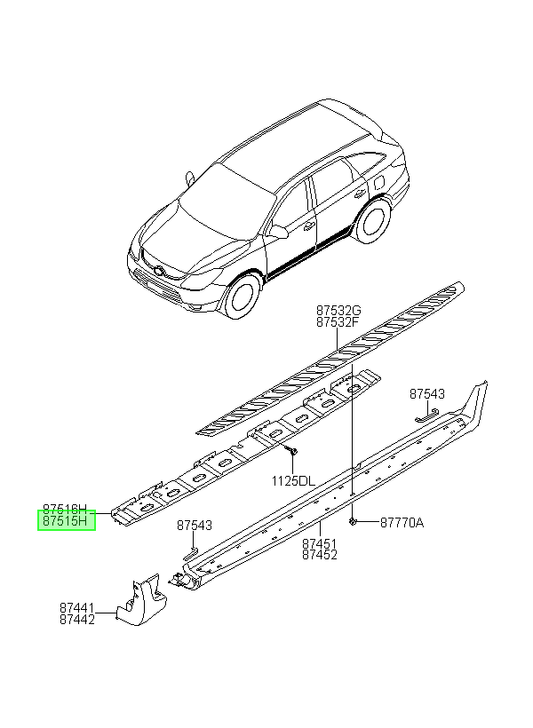 Platina Pisadera Lh Orig. Para Hyundai Veracruz 2007-2013