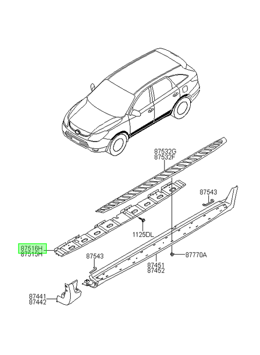 Platina Pisadera Rh Orig. Para Hyundai Veracruz 2007-2013