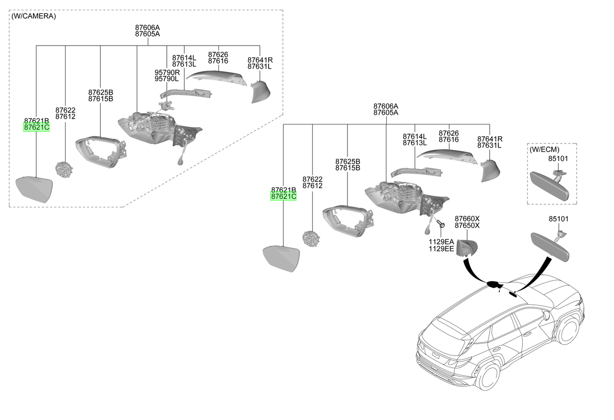 Espejo Lh Original Para Hyundai Tucson 2021-2025