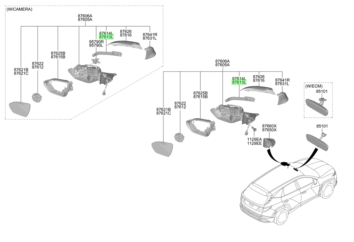 Espejo Lh Original Para Hyundai Tucson 2020-2025