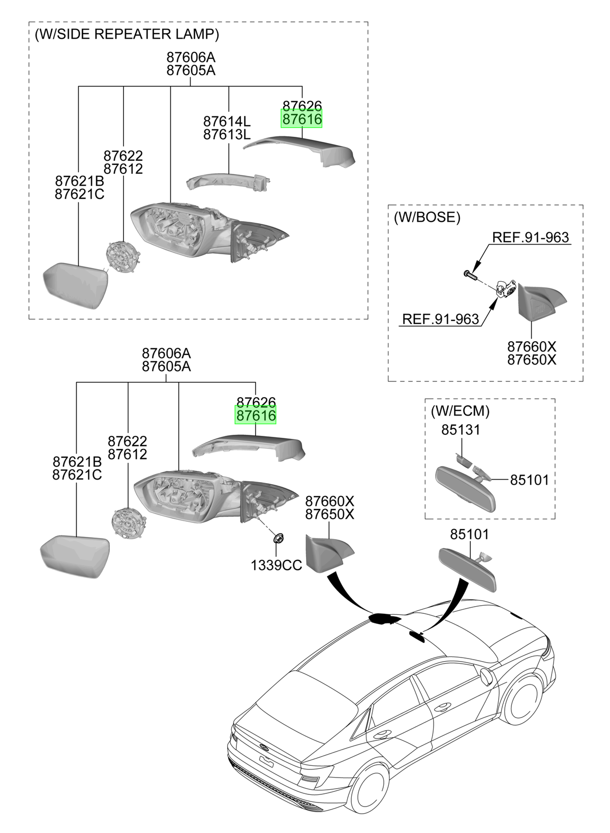 Tapa Espejo Izq. Lh Original Para Hyundai Accent 2023-2025