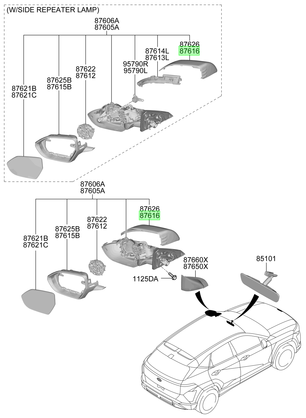 Tapa Espejo Izq. Lh Original Para Hyundai Kona 2023-2025