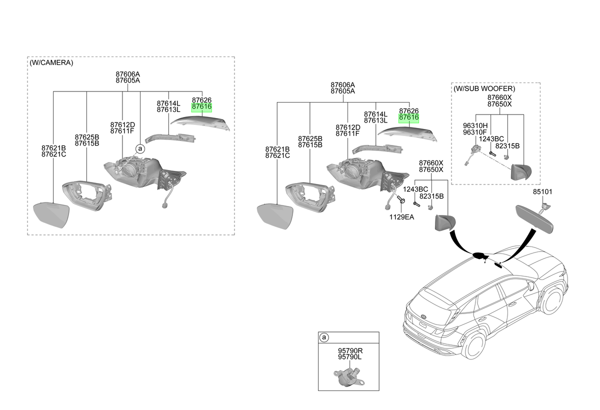 Tapa Espejo Izq. Lh Original Para Hyundai Tucson 2024-2025